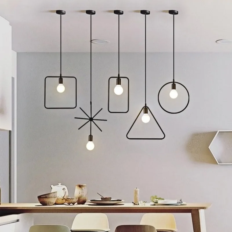 

Nordic Three Simple Small Chandelier Restaurant Bedside Lamp Modern Bedroom Aisle Balcony Bar Single Head Personalized Lamp