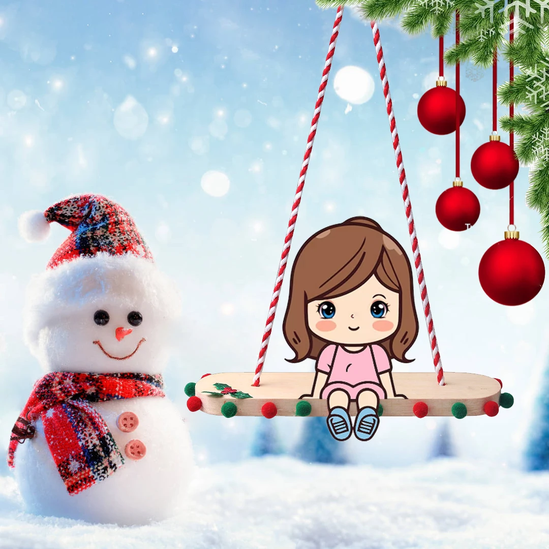 1 ชิ้นเอลฟ์ Dollhouse Miniature ไม้แขวนต้นไม้ Swing คริสต์มาสชั้นวางหนังสือ 37 เซนติเมตร Elf ตุ๊กตา Swing บ้านสวนอุปกรณ์ตกแต่ง