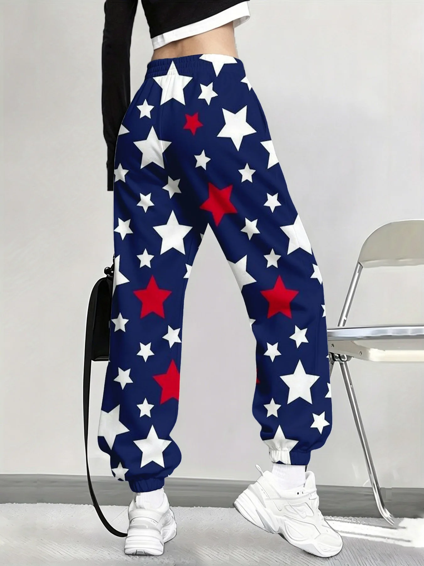 2026 autumn and winter new style street fashion casual comfortable all-match 3D five-pointed star pattern printed women's pants