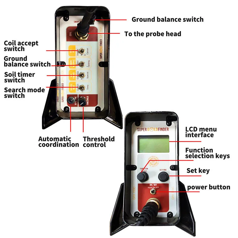 Detector de Metales subterráneo GFX7000, buscador de tesoros manual, equipo buscador de oro arqueológico