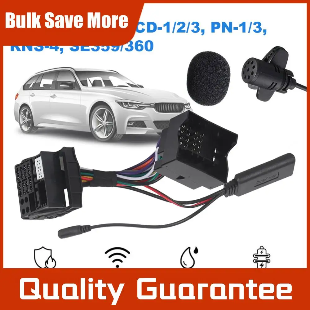 Aux Adapter Harness Wire Bluetooth-compatible Radio Wiring Harness Handsfree Wiring Harness Connector for VW Passat Jetta Touran