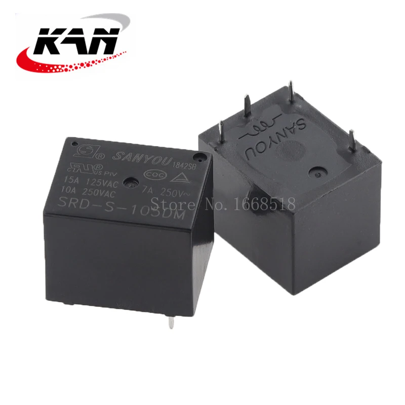 Free shipping 20pcs Power Relay SRD-S-105DM SRD-S-112DM SRD-S-124DM 5VDC/12VDC/24VDC 10A 250VAC 4PIN Original New