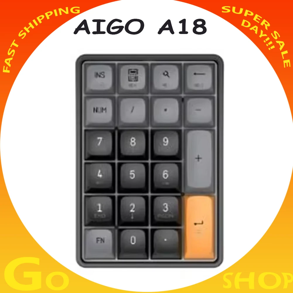 

Aigo A18 Мини Беспроводная Клавиатура Numpad Двухрежимная Механическая Клавиатура 2,4G Аксессуар Для Компьютера Офис Игры Человек Подарки