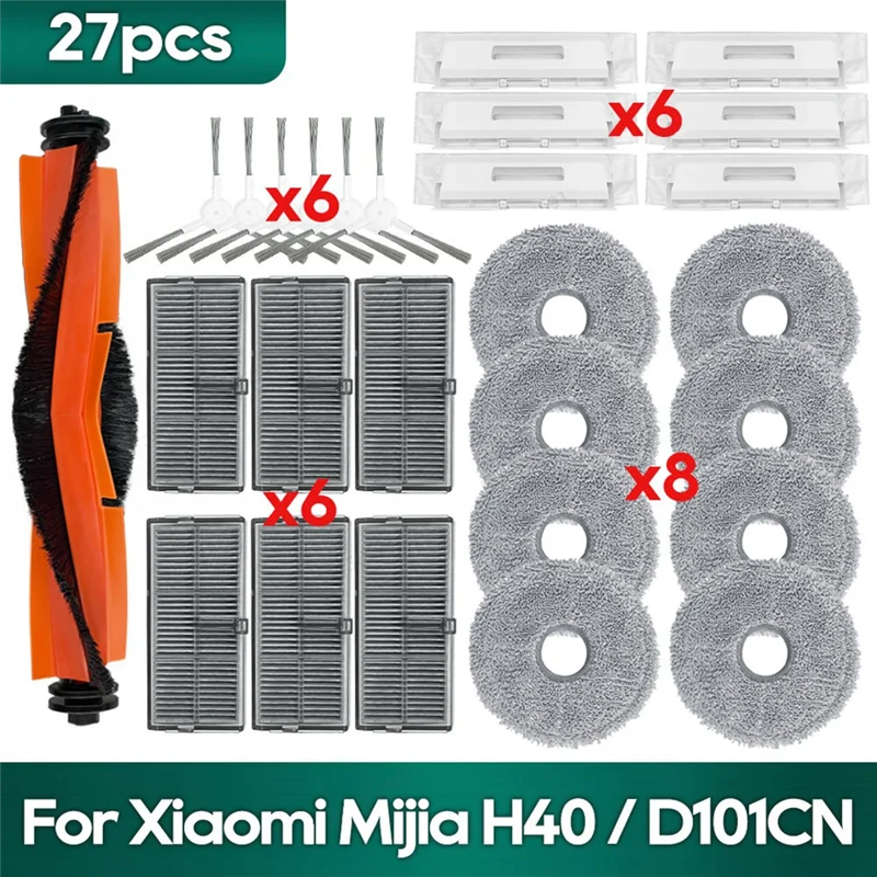 

AEE4-для Xiaomi Mijia H40/D101CN аксессуары основная боковая щетка Hepa фильтр тряпки для швабры мешок для пыли запасные части