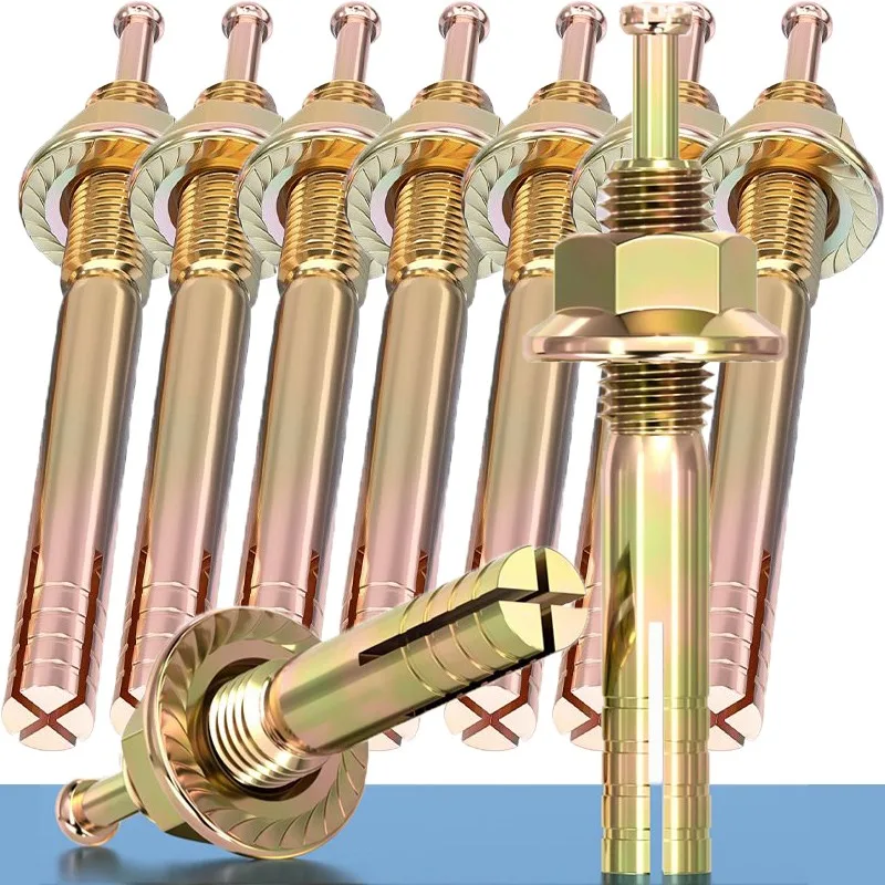 2-24pcs Carbon Steel Expansion Tube Hammer Blow Screws Wall Plugs Fixing Bolts Drywall Screws Concrete Hardwork Fastener Tools