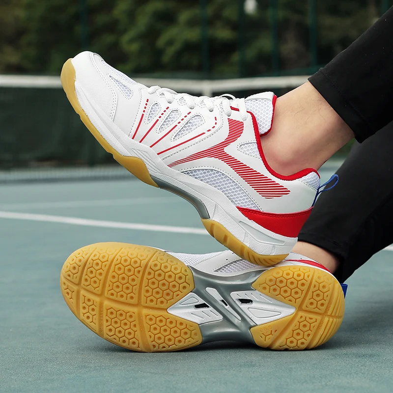 2024 New Men and Women Tennis Shoes Anti-Slip Training Tennis Sneakers Big Size 35-46 Volleyball Shoes Low Top Outdoor Sneakers