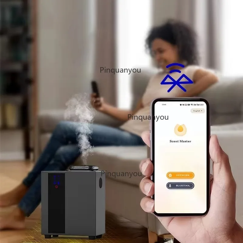 2025 Top Sale A300 HVAC HVAC Hotel Spa Barber Scent Machine  App Control Built-in Fan Wall-Mounted Electric Aroma