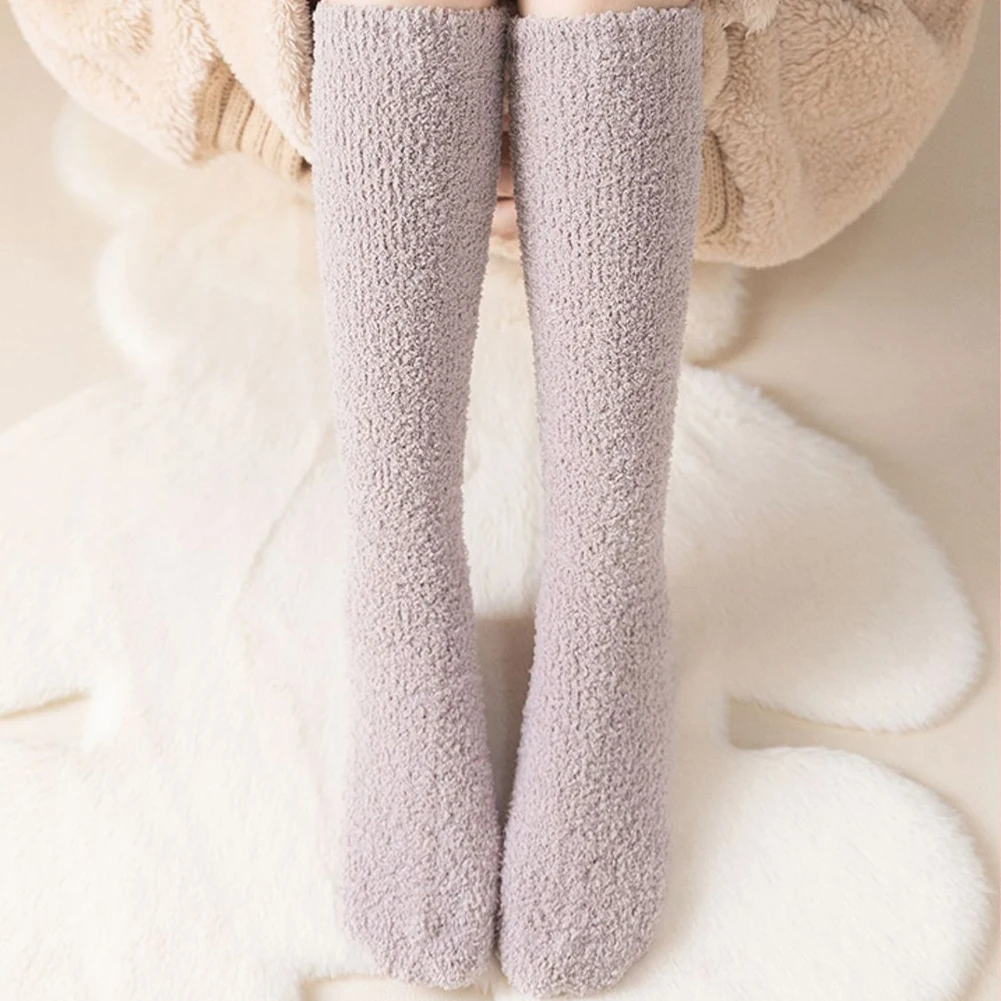 Fashion Coral Velvets Long Socks Anti-friction Breathable Sockings For Outdoor Shopping Dating