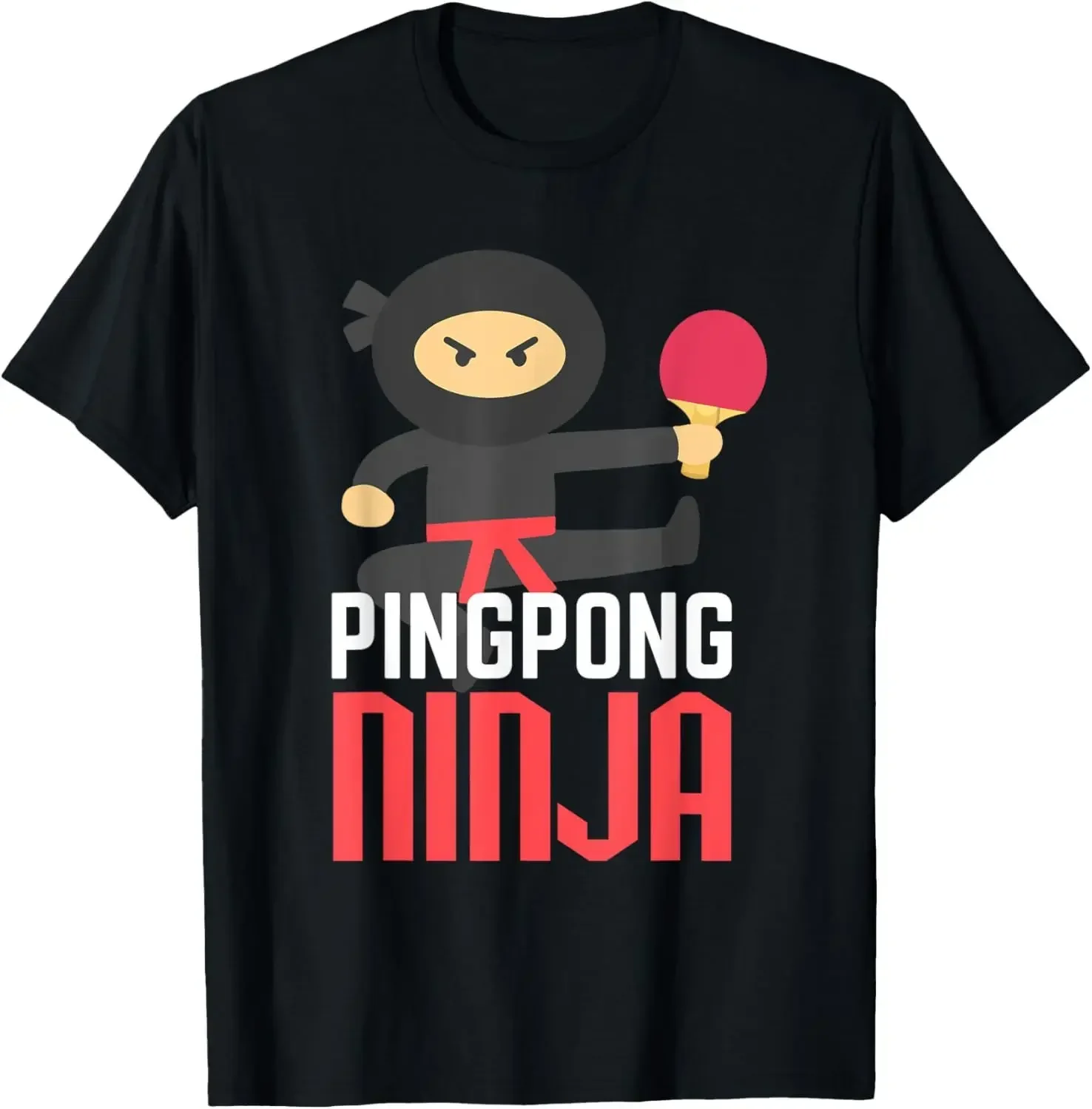 Ping Pong Ninja Table Tennis Player Graphic Tee Men's Breathable Cotton Short Sleeve T-Shirt