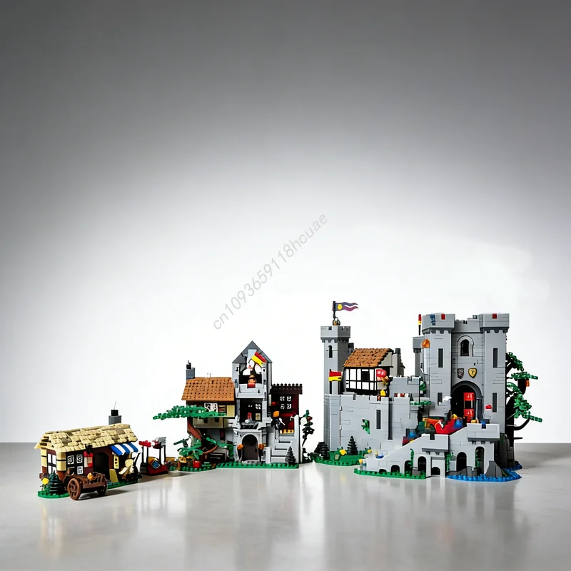 ตัวต่อ MOC 2371 ชิ้น ชุดสร้างปราสาทแบบอื่นของ The Manor Baron รุ่น Lion Knights ของเล่นตัวต่อแบบประกอบเอง ของขวัญคริสต์มาส ของเล่นสถาปัตยกรรม ไอเดีย DIY