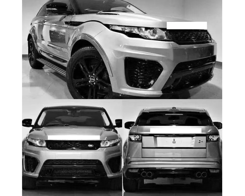 For 2014 to 2018 land rover evoque upgrade SVR bodykit the evoque SVR sport front bumper black grille rear bumper with quad tips