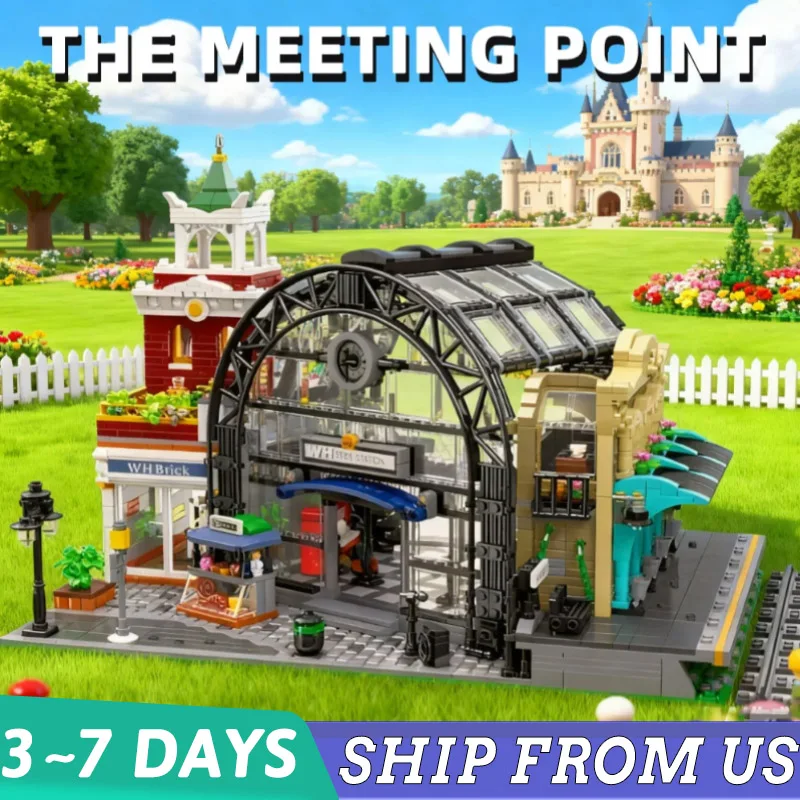 Auf Lager Technisches kreatives The Meeting Point-Design mit leichtem Street View-Modell, Spleißziegel-Baustein für Kinder, 2720 Stück