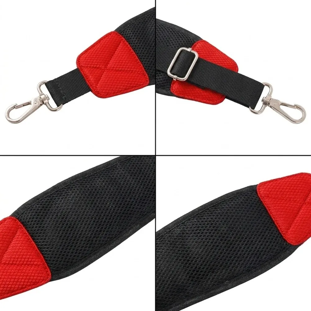 Black Breathable Golf Accessories Adjustable Golf Bag Strap Non-slip Strap Effective Shoulder Pressure Max Length 120cm