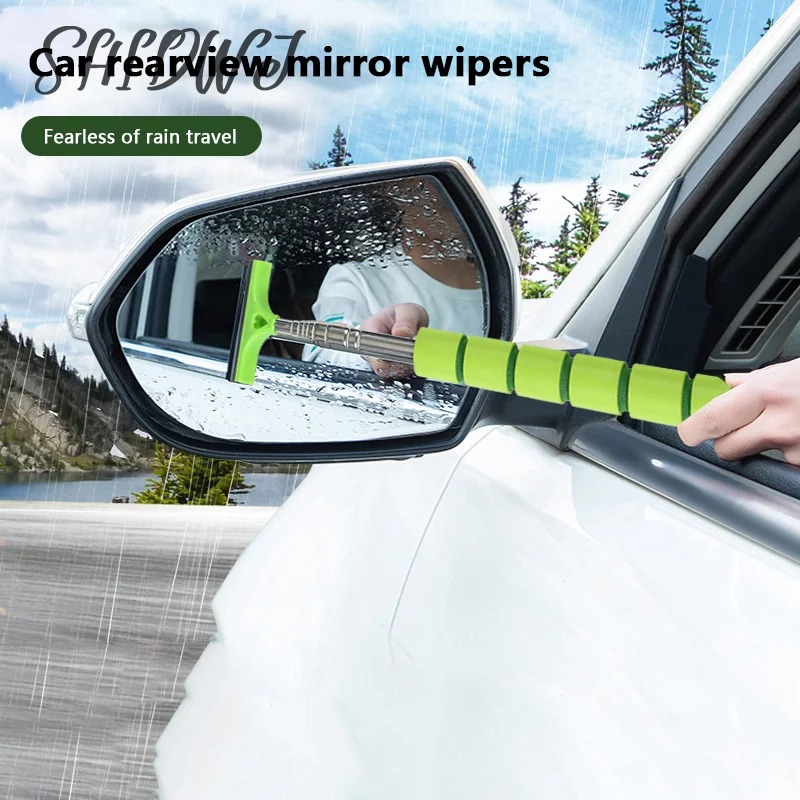 

Car Front Windshield Rainproof Cleaning Brush Scraper New Multifunctional Car Rearview Mirror Telescopic Wiper Wash