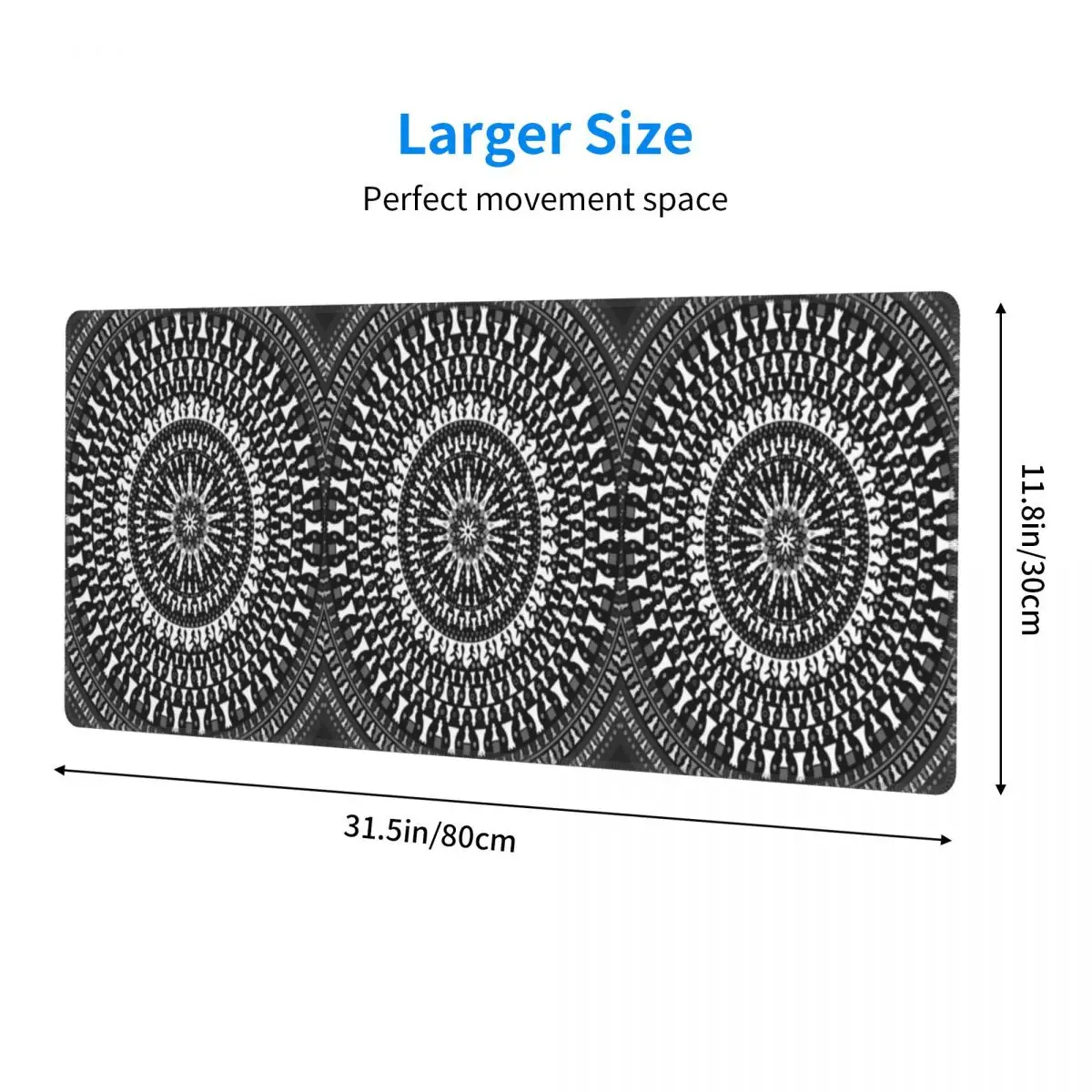 Large Mouse Pad Chess Pieces Mandala Grayscale Chessboard Gamer PC Laptop Mats Keyboard Carpet Computer Gaming Desk Mat