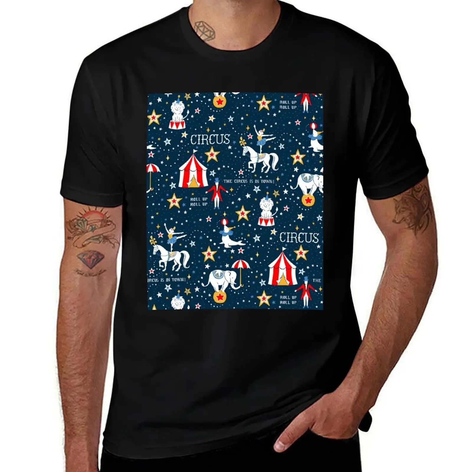 Retro Circus T-Shirt Casual Trendy Short Sleeve T-Shirt