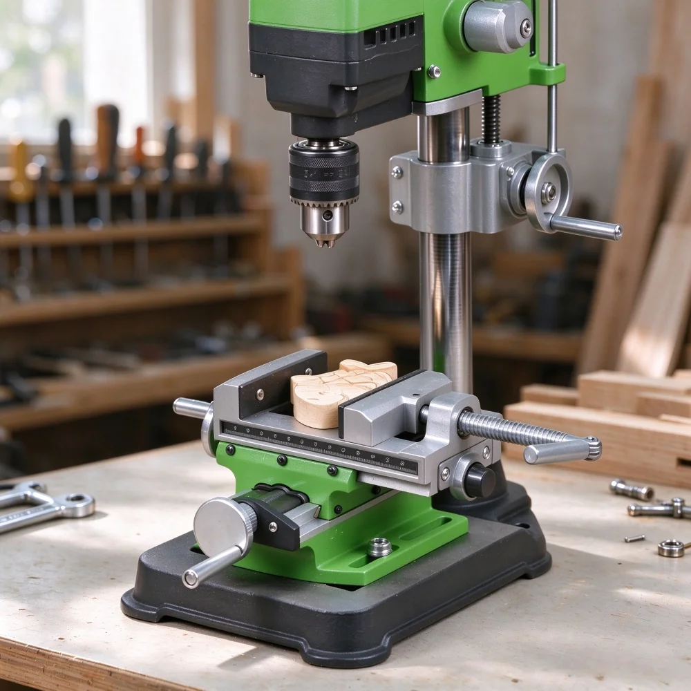 Mini Coordinate Vise, Precision Cross Slide Vise, X/Y dual-axis, travel 65/50mm. For drill press & milling workstation