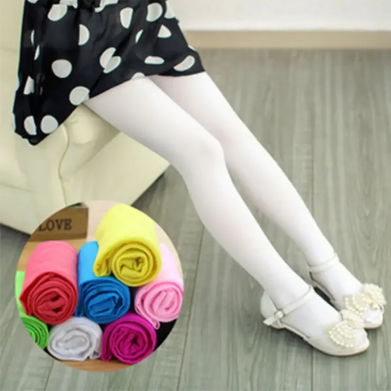 Spring Autumn Children Solid White Pantyhose Kids Girls Velvet Collant Tights Child Ballet Dance school Stockings leggings socks