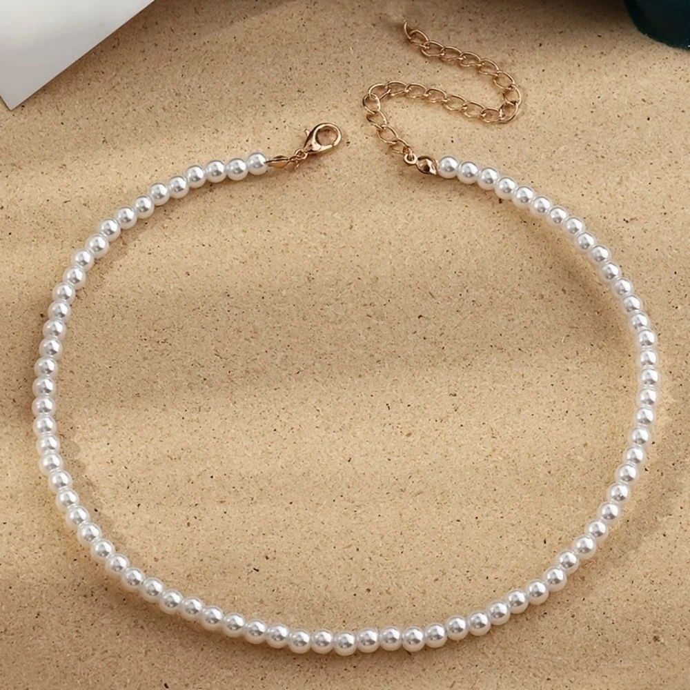 Vintage Style Simple Imitation Freshwater Pearl Chain Necklaces For Women Wedding Love Gift Necklace Fashion Glamour Jewelry