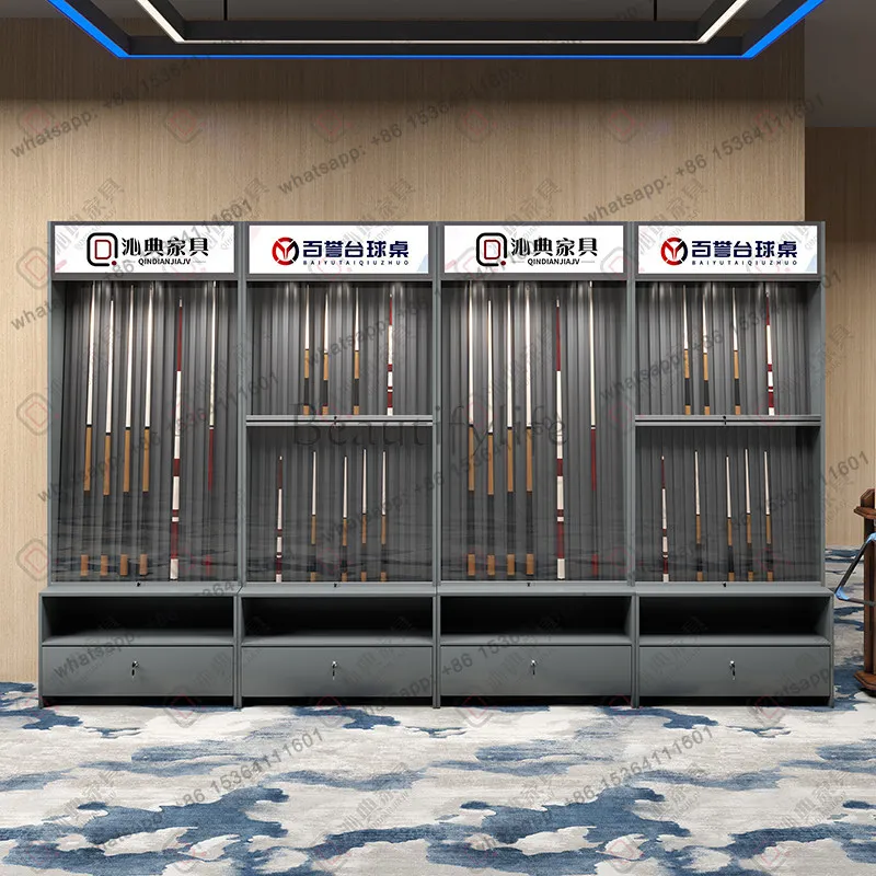 Billiard cue display cabinet billiard hall member small head storage pole cabinet storage display rack