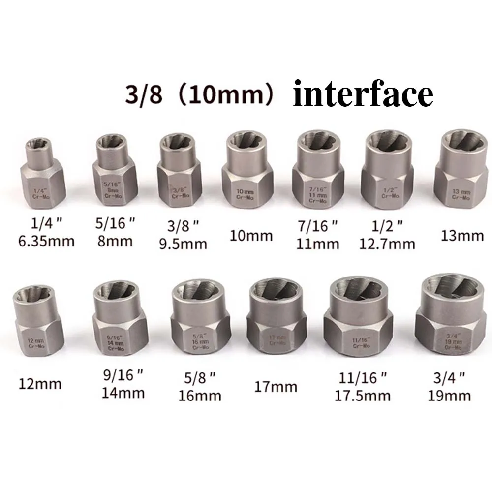 14Pcs Damaged Nut Bolt Remover Multiple Sizes Mechanics Equipment Tool Extractor Threading Hand Tool Kit For Home Easy Operation