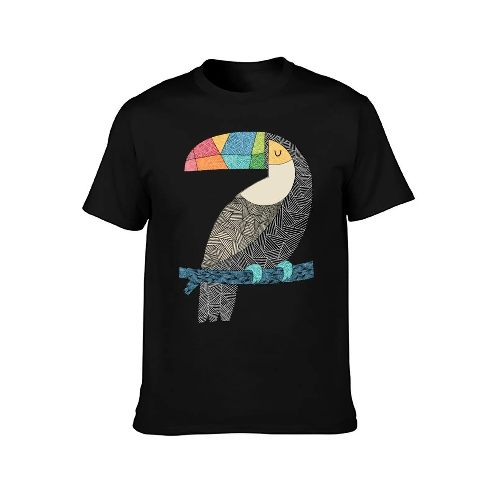 Tucan chilling T-Shirt, Summer Casual Cotton Tee, Oversized Streetwear Tops, Vintage Graphic Print, Loose Fit Short Sleeve