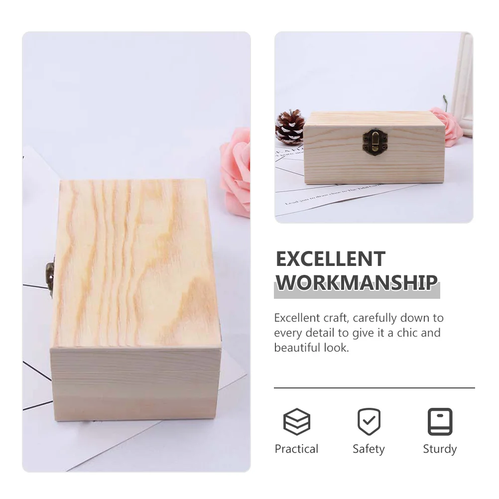 

Small Wooden Box Set Solid Wood Storage Case For Jewelry Beads Coins Office Supplies Diy Craft Project Wooden Gift Box