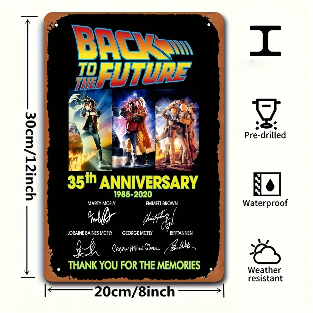 العودة إلى المستقبل لافتة عتيقة 35 - لوحة حديدية لفيلم 1985-2020 - لوحة فنية