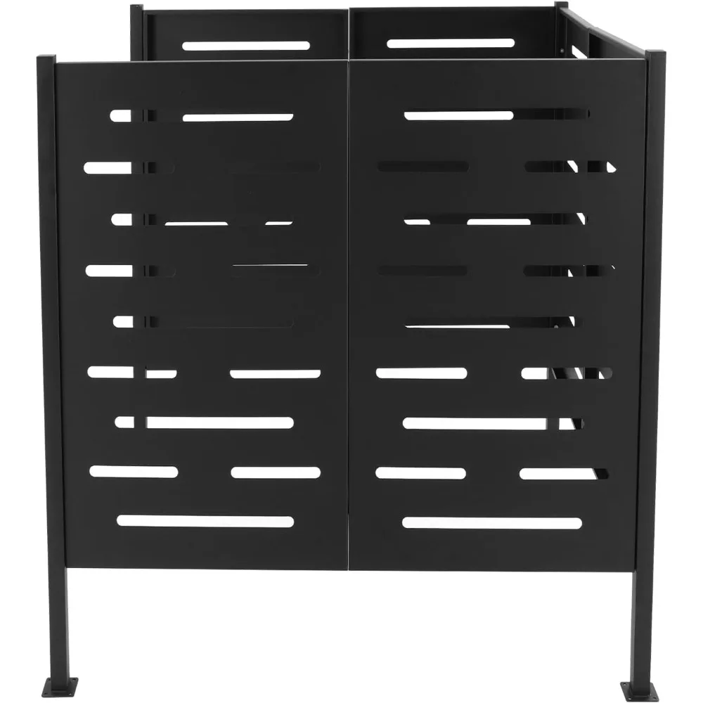 

Забор для наружного блока, Деревянные панели для наружного экрана конфиденциальности с металлическими кольями, Забор для кондиционера, Забор для мусорного бака, Экипировка бассейна