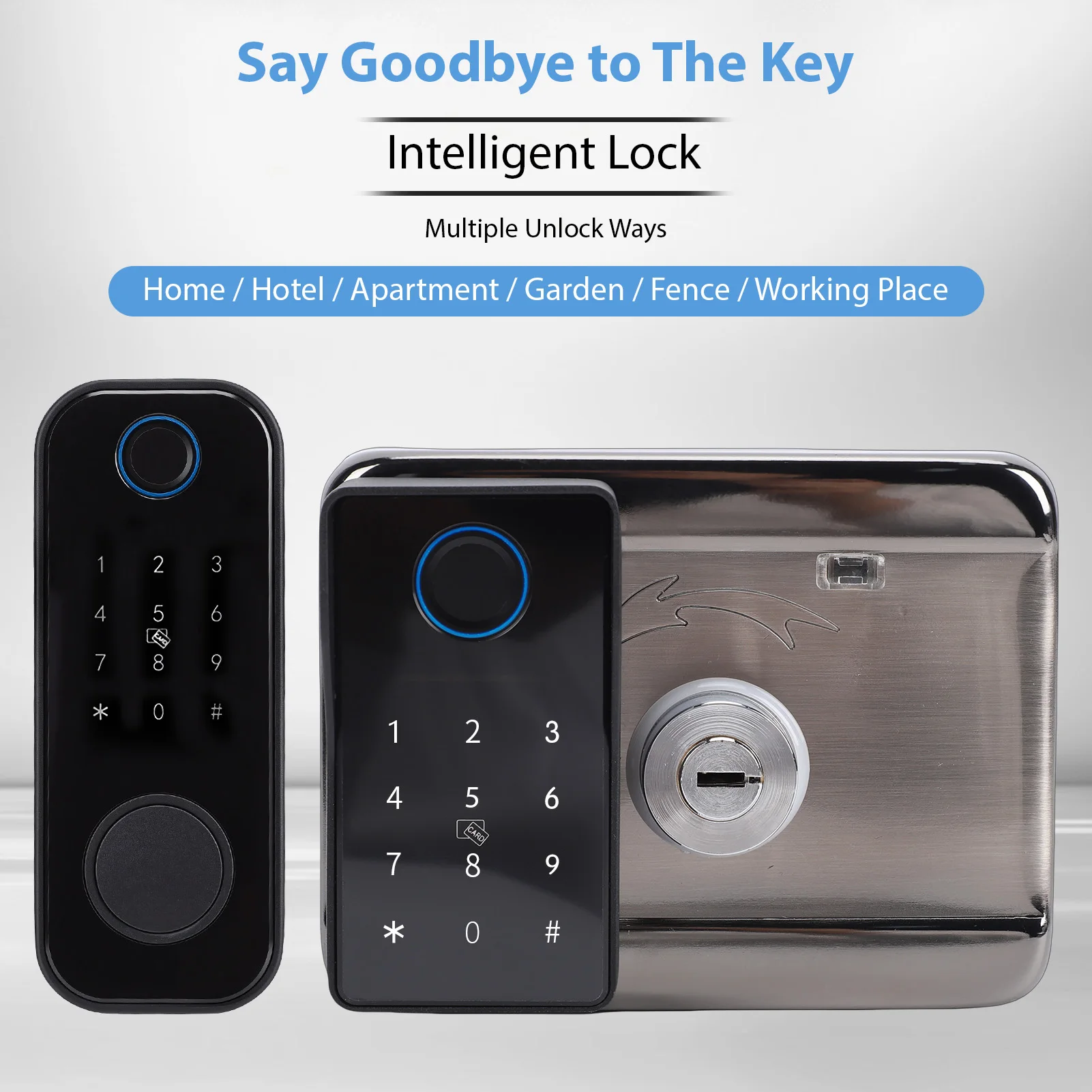 Tuya WiFi Smart Door Lock Double-Sided Password Fingerprint Locks 5 Unlock Methods with Keypad Keys Card Electronic Gate Lock