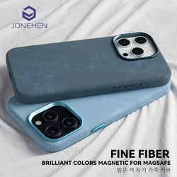 For Magsafe Leather Luxury Flannel Fiber Magnetic Case For iPhone 17 Air 16 15 14 13 12 Pro Max Wireless Charge Shockproof Cover