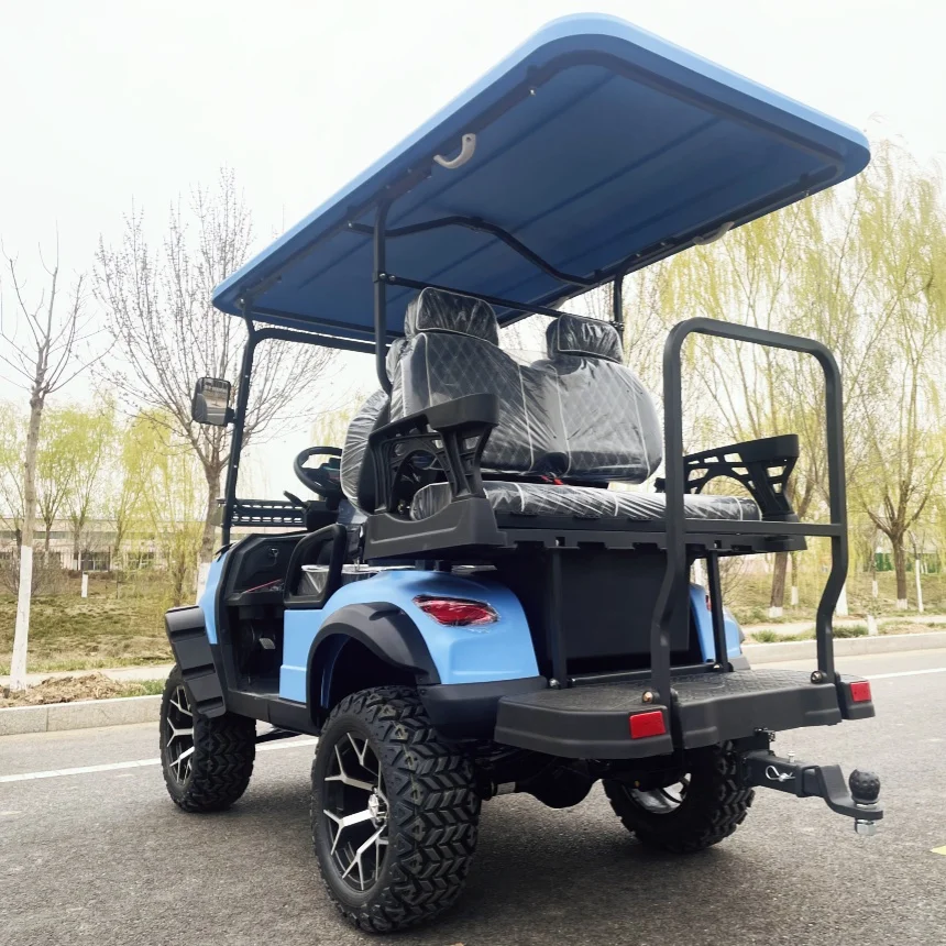 

4 Wheel Electric Club Car 2 4 6 Seater Electric Golf Carts With 60V 72V Lithium Battery 5000W AC Motor Folding Windshield