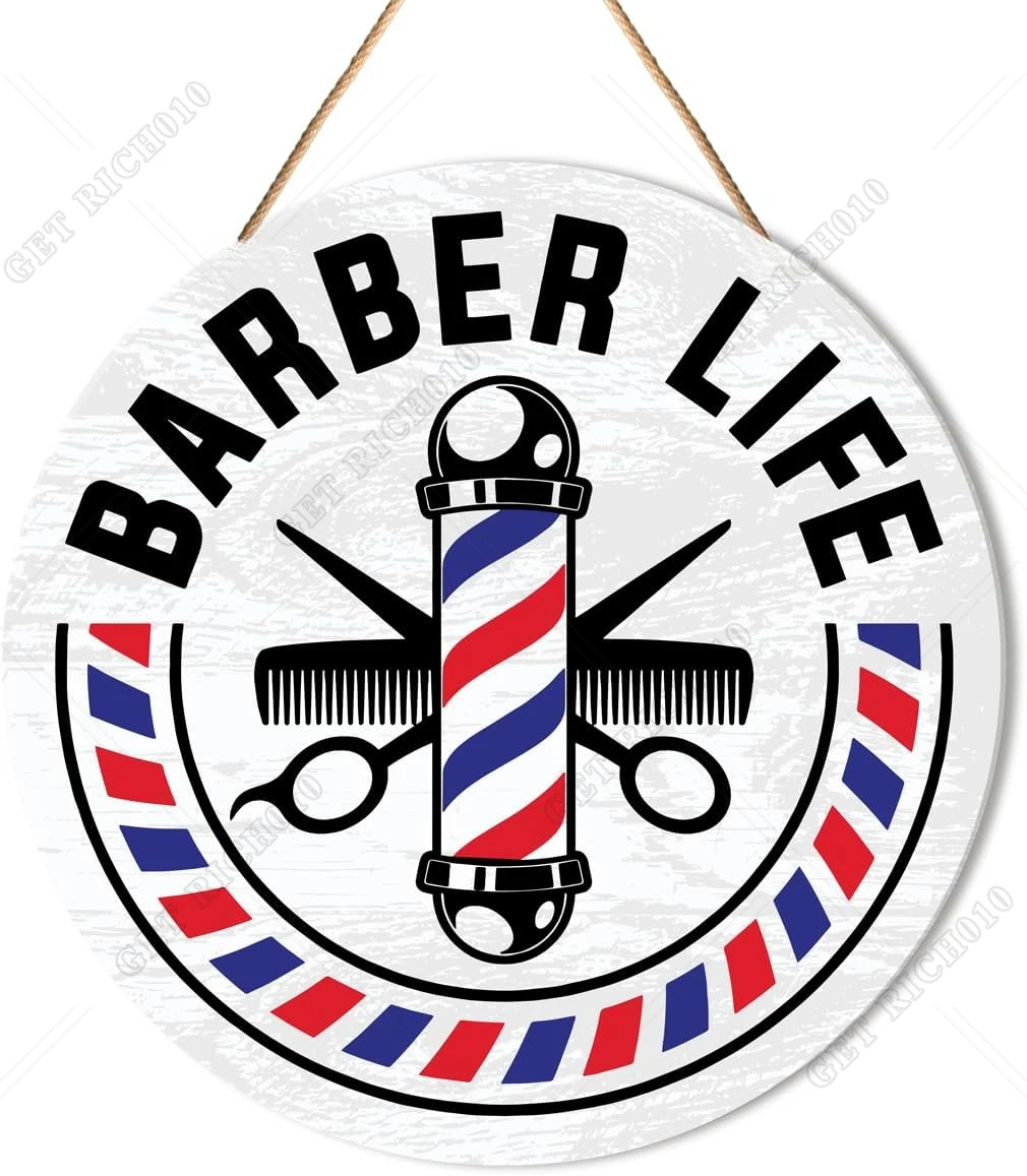 

Salon Wall Decor Barber Shop Hanging Sign Decor Farmhouse Wall Decoration Wood Sign Gift for Barbers Hairdresser Hairstylist