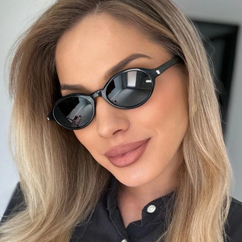 Retro Ovale Sonnenbrille für Damen Kleiner Rahmen Modische Personalisierte Sonnenbrille Trendige Luxus-Katzenaugen-Sonnenbrille UV400-Schutz