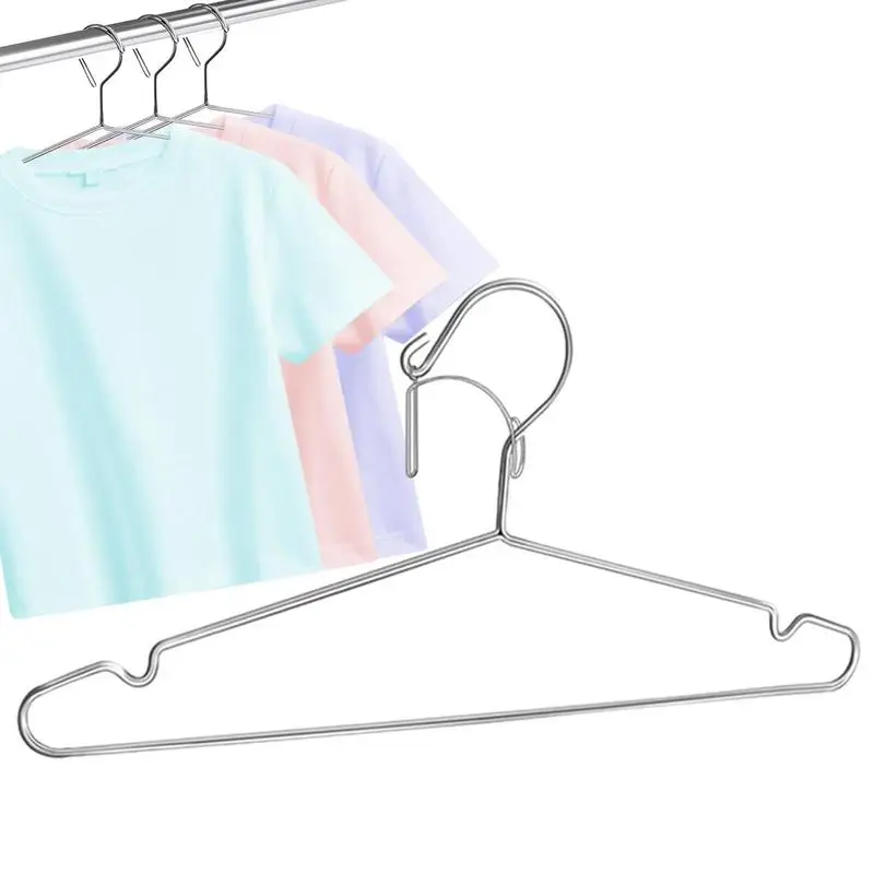 

Wire Cloth Hangers Windproof Arc Groove Design Metal Hanger Multifunctional Anti-blowing Space Saving Hanging Wardrobe Organizer