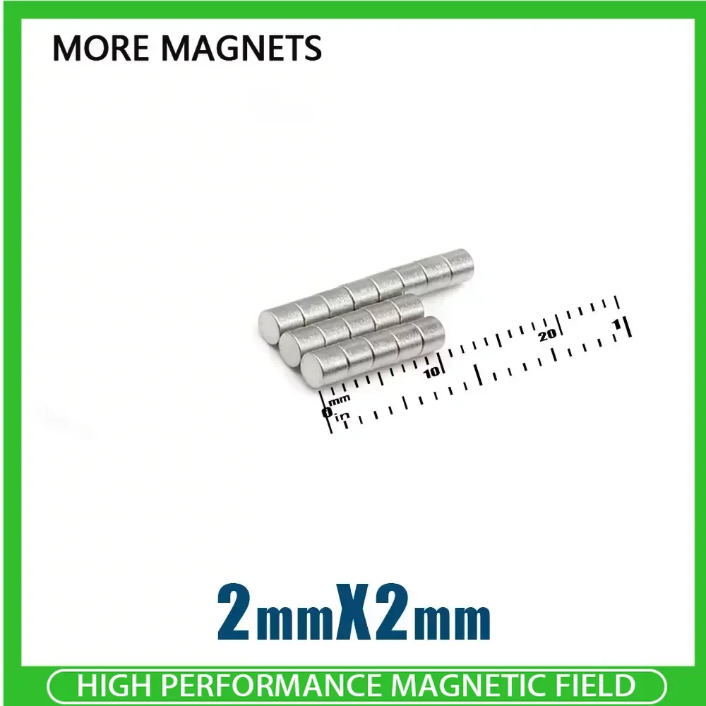 200/500/1000/2000PCS 2x2mm Mini Small Magnets Round Neodymium Magnet Disc Permanent Strong Magnet