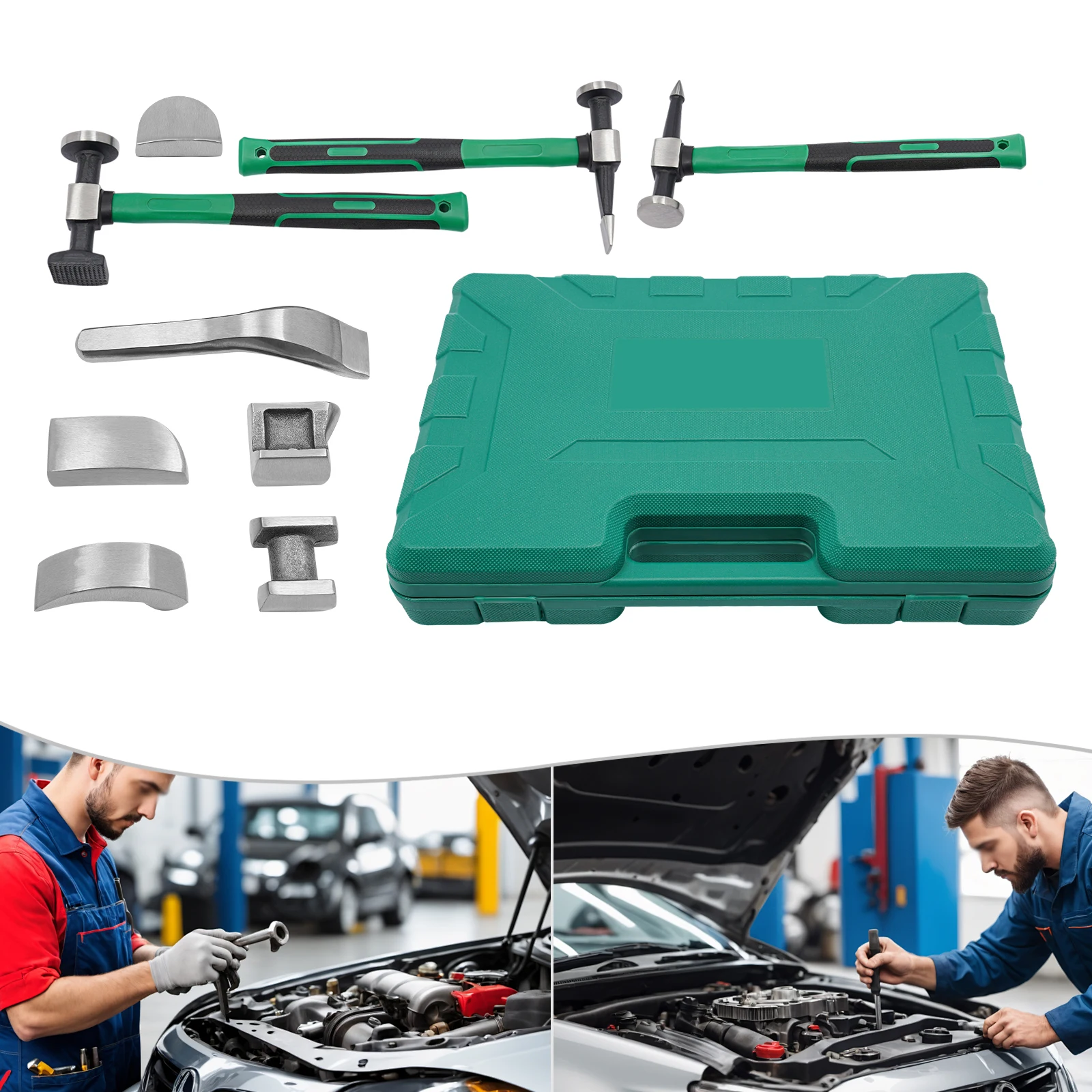 

Car Dent Repair Kit 9 Piece 45 Steel Manual Leverage Tool for Auto Body Paintless Removal with Storage Case for Home Garage Shop