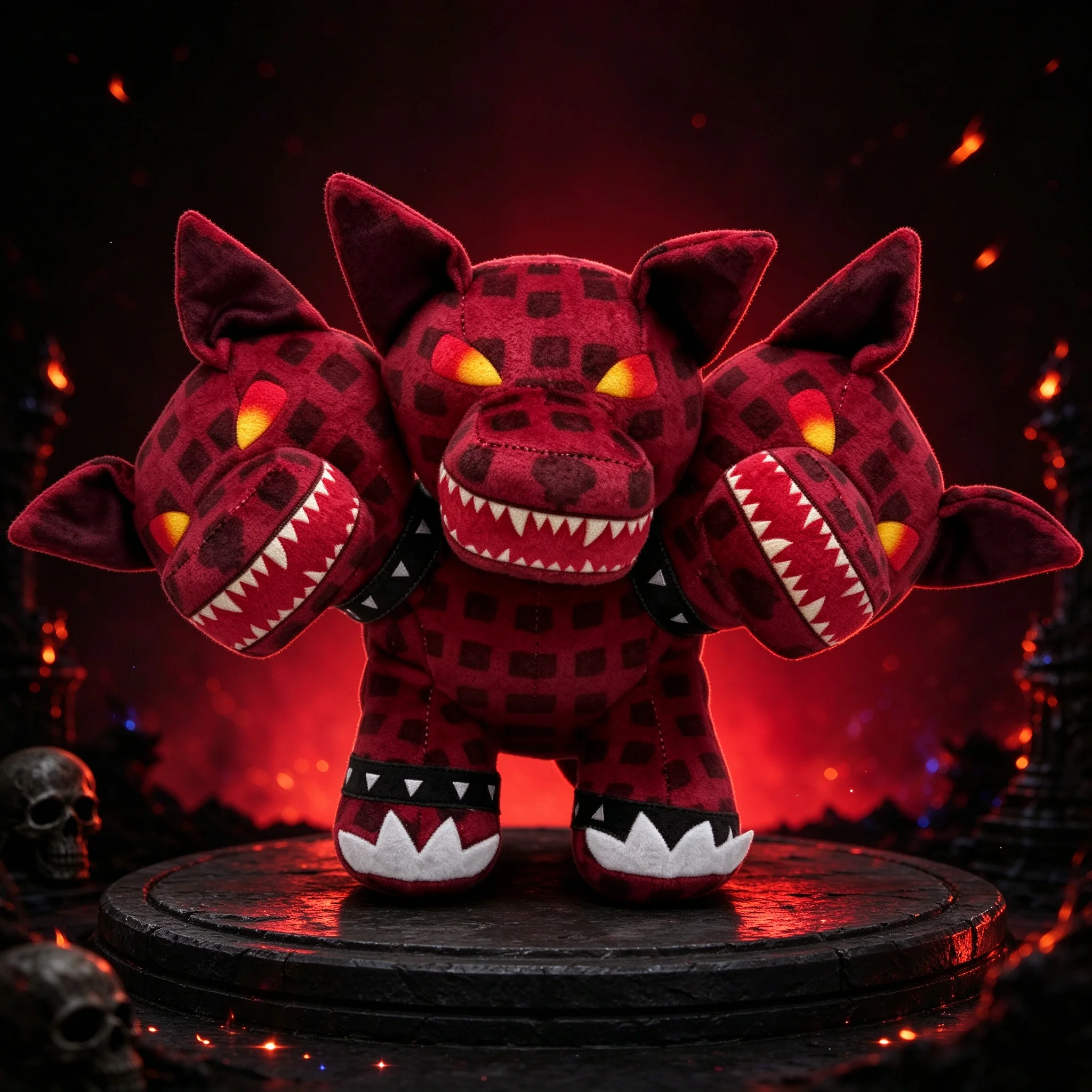 Steal A Brainrot Dog Plush Doll Funny Red Three-Headed Dog Stuffed Doll Fans Peripherals Birthday Holiday Gifts