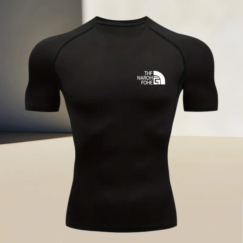 Sportliches, kurzärmeliges, körperformendes Kompressions-T-Shirt für Herren – atmungsaktives Material, perfektes Geschenk zum Vatertag