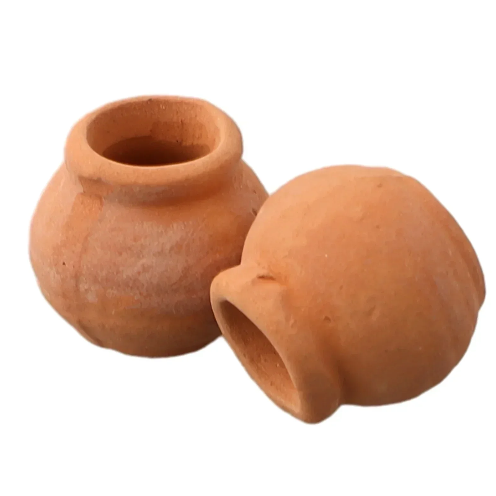 2 Piece Small Mini Terracotta Flowerpot Clay Ceramic Pottery Decoration Craft Miniature Accessories Simulation Furniture Flower