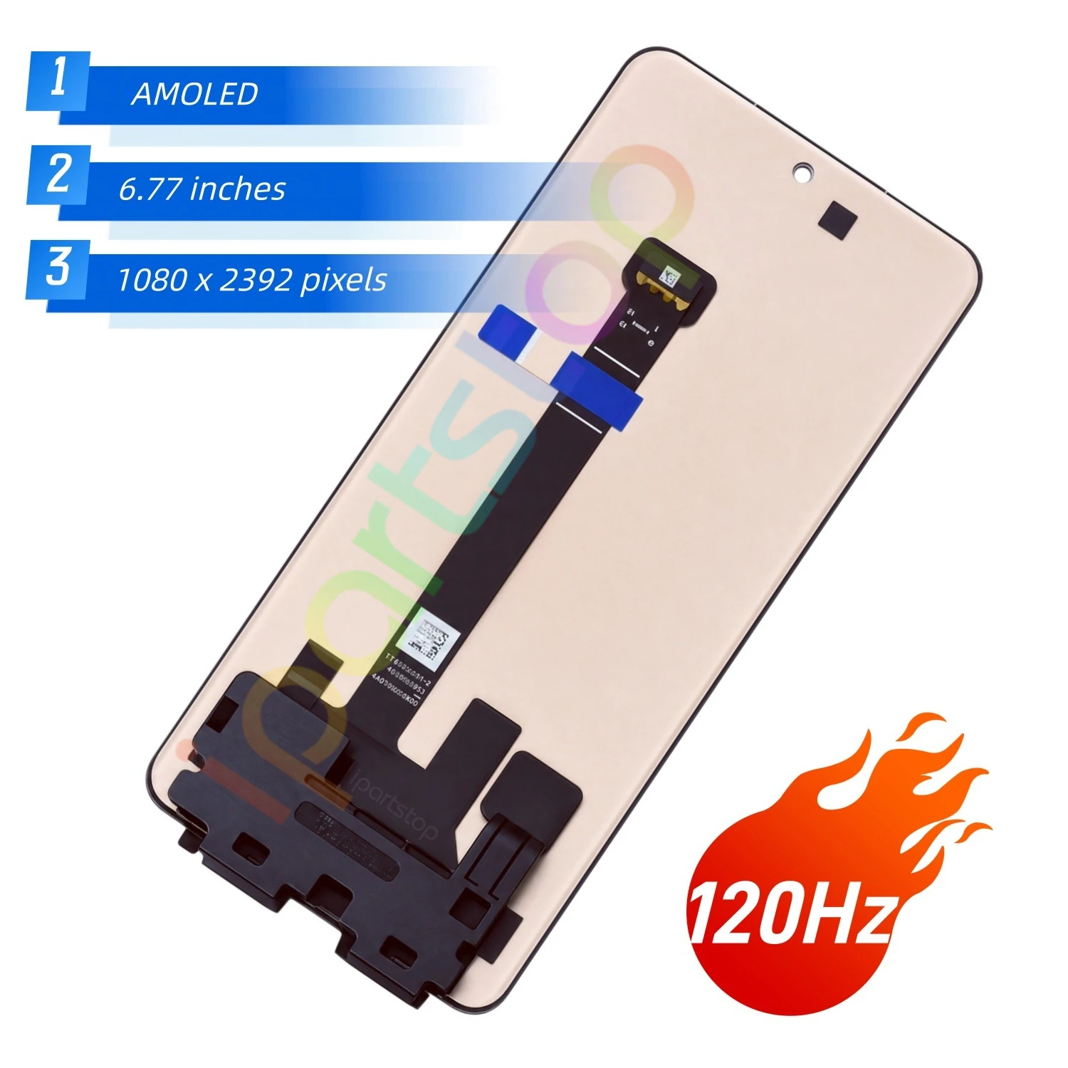 iParts Replacement New Display for Xiaomi Redmi Note 15 Pro 4G 25100RA69G 120Hz AMOLED Touch Screen with Frame Assembly OEM