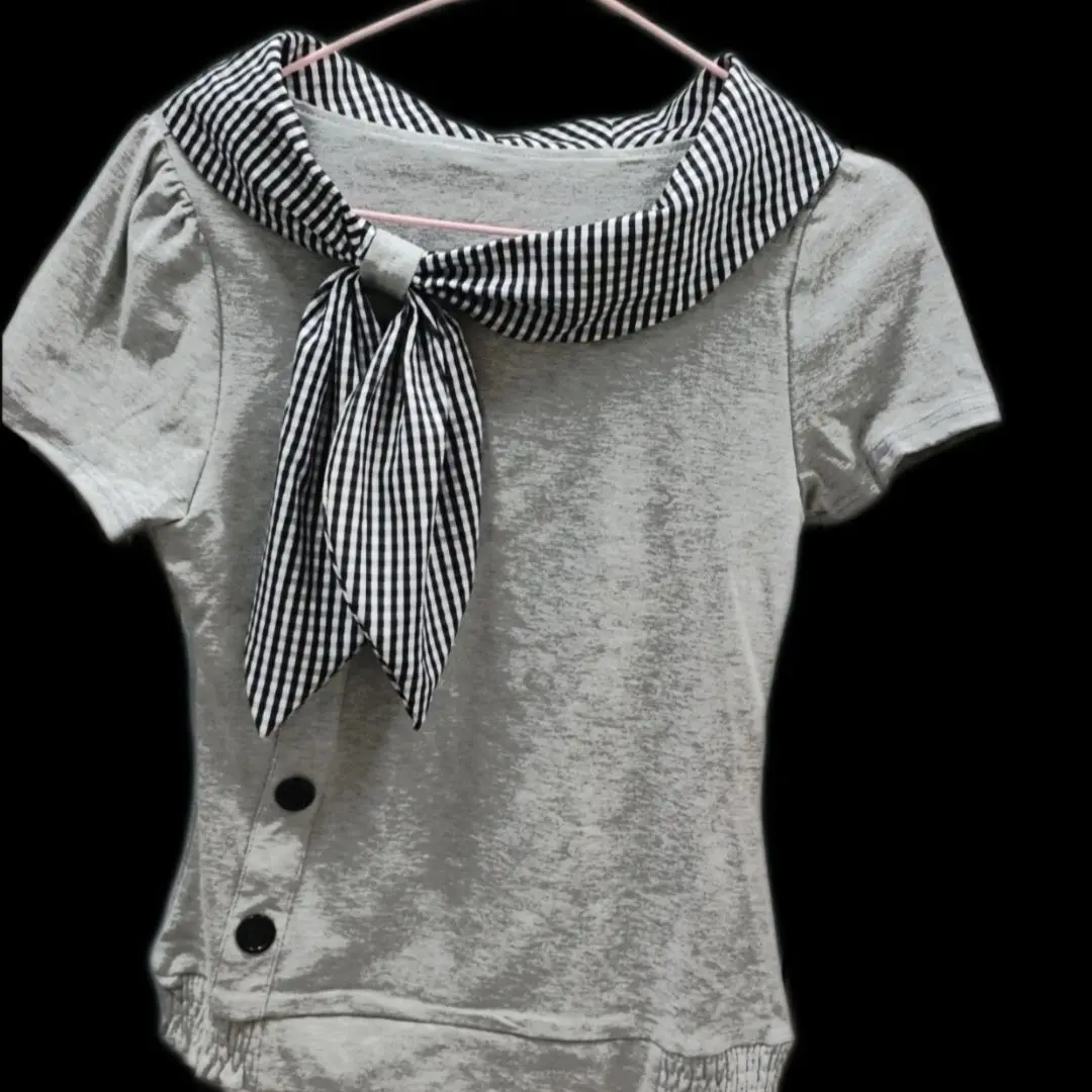 

Vintage Plaid Navy Collar Asymmetrical Design Short Sleeved Y2k Crop Top Camisetas Summer Ropa De Mujer Grunge T-shirts