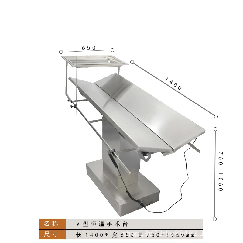 Lift‑able Foldable Stainless‑Steel Veterinary Operating Table Multifunctional Dissection Treatment Table for Pet Animal Clinic