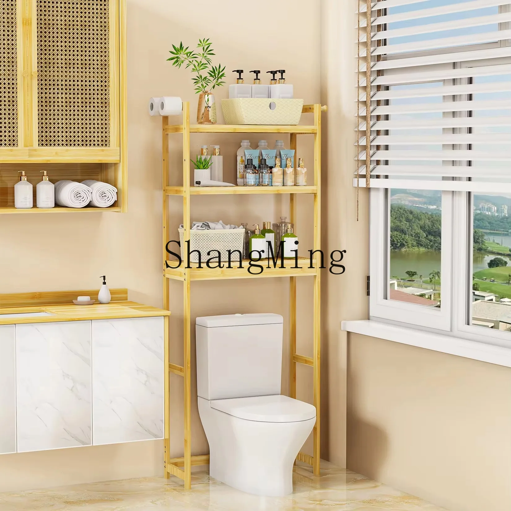 

FG Modern Multifunctional Bathroom Space Saving Wall Mounted Storage Rack Storage Rack