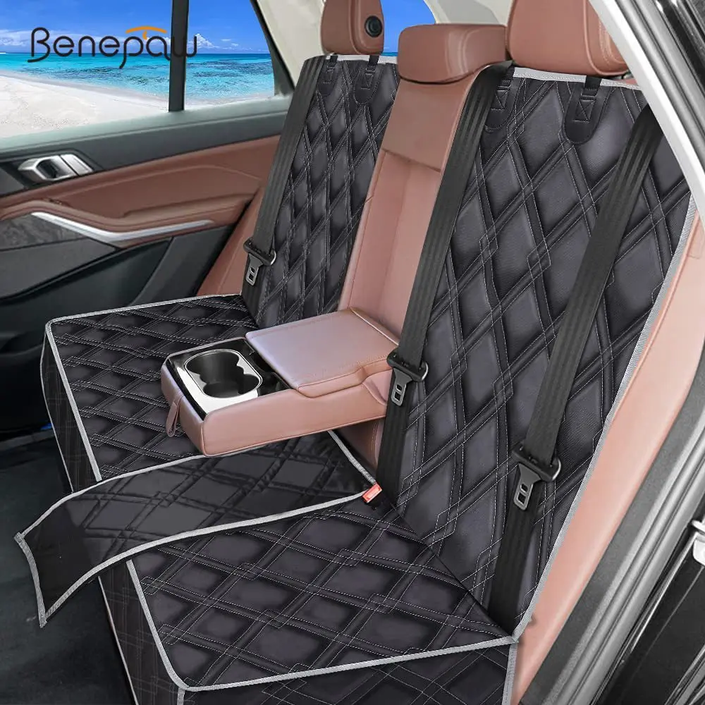 

Benepaw Nonslip Dog Car Seat Cover Waterproof Pet Vehicle Backseat Protector Compatible With Middle Seat Belt Cars Trucks SUVs