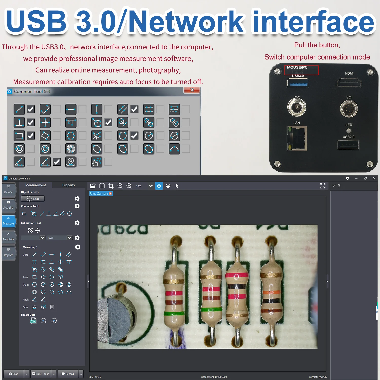 KOPPACE 14X-104X Auto Focus กล้องจุลทรรศน์อิเล็กตรอน HDMI HD 2MP อุตสาหกรรมออโต้โฟกัสกล้อง