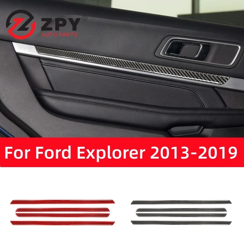 

Carbon Fiber for Ford Explorer 2013-2019 Car Accessories Interior Car Inner Door Panel Trim Strip Cover Decoration Sticker Decal