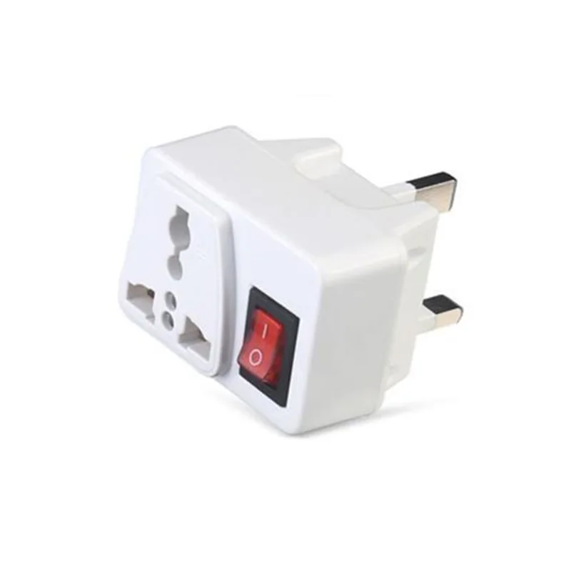 White portable 6/10 250 v a travel adaptor plug European English 2 road extension power converter socket plug with switch