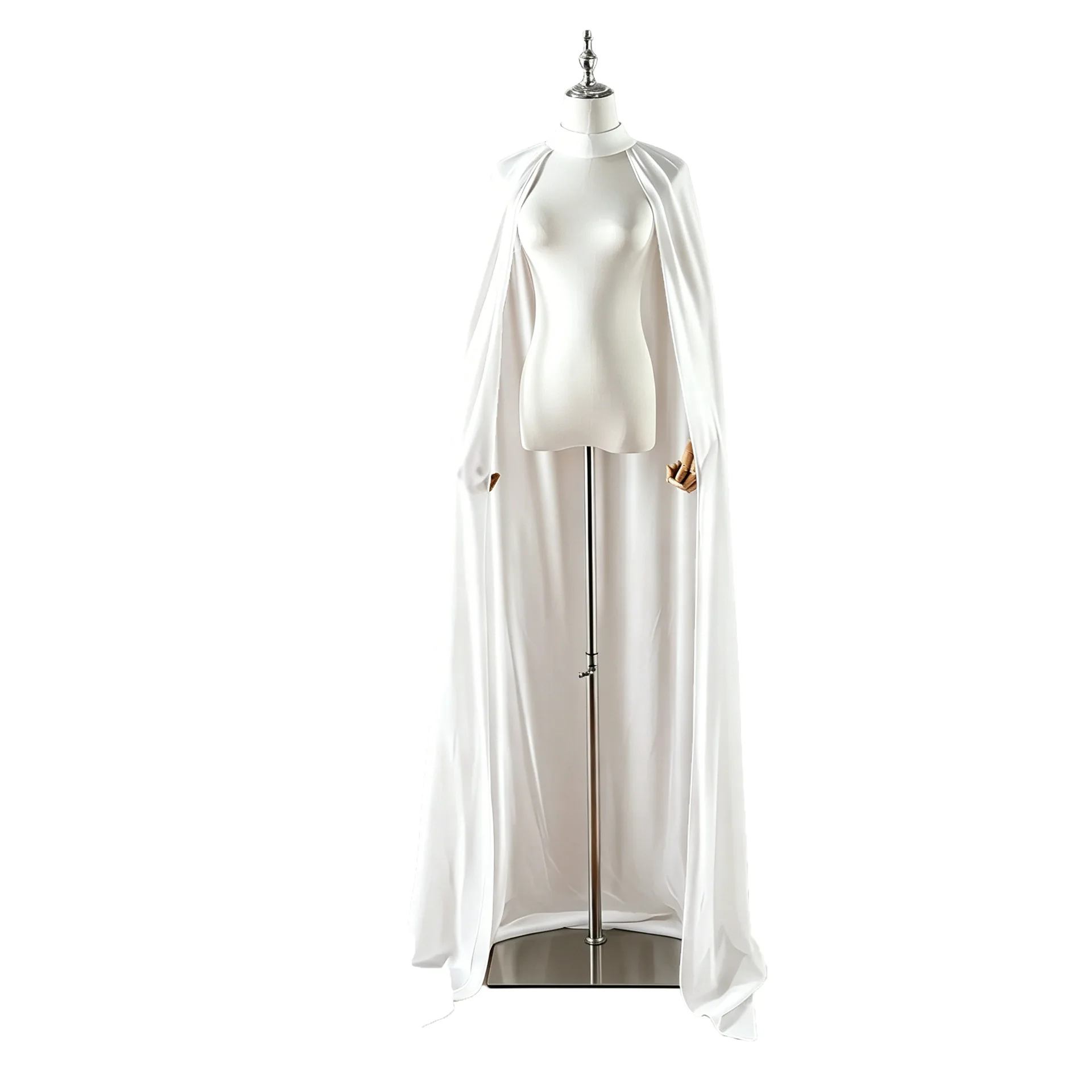 Long Floor-Length Chiffon Cape Shawl for Bride Wedding Accessories Women s Oversized Round Neck Flowy Wrap Coat
