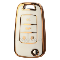 Jingyuqin 3/4/5 Buttons Soft TPU Car Key Cover Case For Chevrolet Aveo Cruze Camaro Epica Lova Sail Spark Buick
